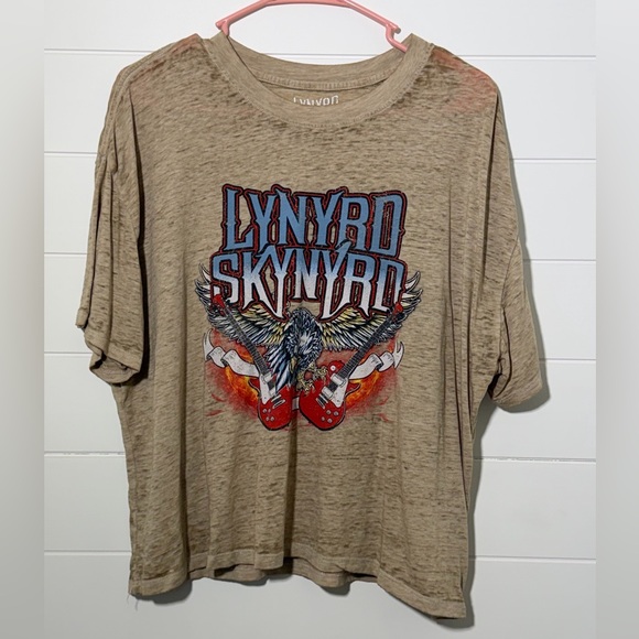 Lynyrd Skynyrd Tops - Lynyrd Skynyrd Tan Graphic Crop Top